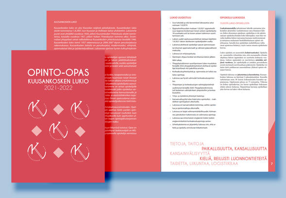Kuusankoski Highschool Student Booklet layout | 2021