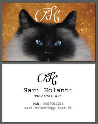 Business card for local artist, 2019
